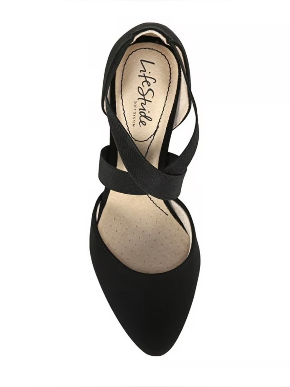 🛍️Life Stride Black Crisscross Pointed-Toe Heels